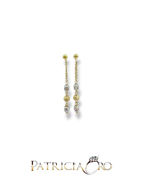 Orecchini Oro 750 Bicolore Donna Chiusura a Pressione