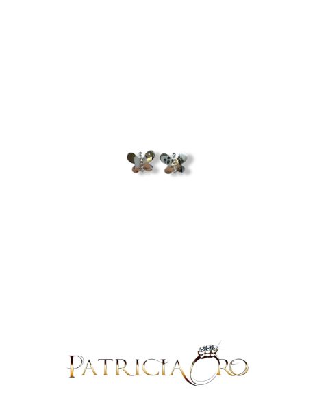 Orecchini bimba farfalla in oro bianco 18kt