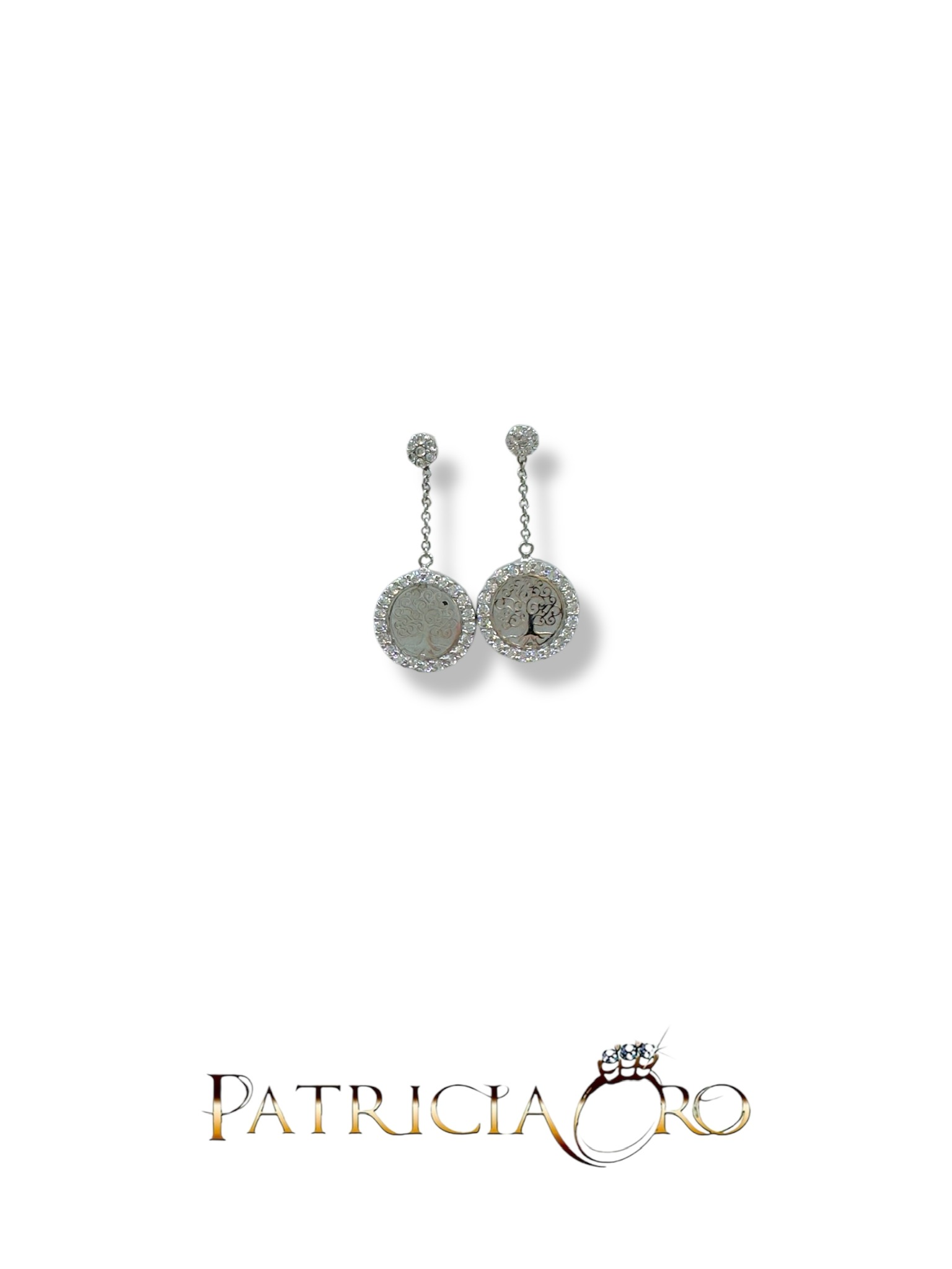 Esclusivi orecchini pendenti Albero della Vita, gioielli di lusso realizzati con maestria artigianale.