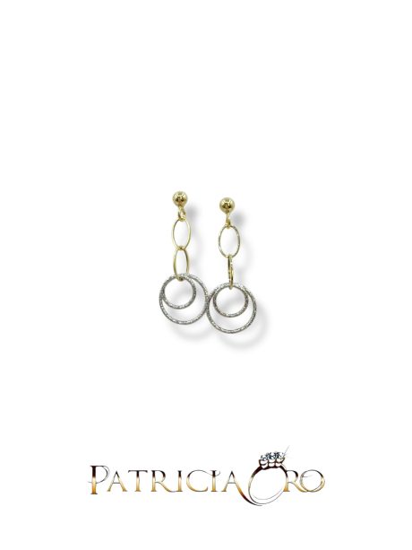 Orecchini Pendenti Donna in Oro 18kt Bicolore