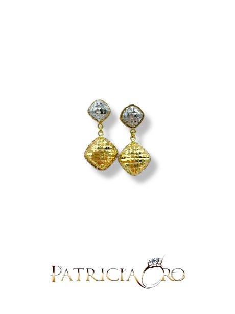 Orecchini Pendenti Bicolore in Oro 18kt