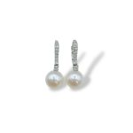 Orecchini perle diamanti oro 750 con diamanti VS-G e perle Fresh Water