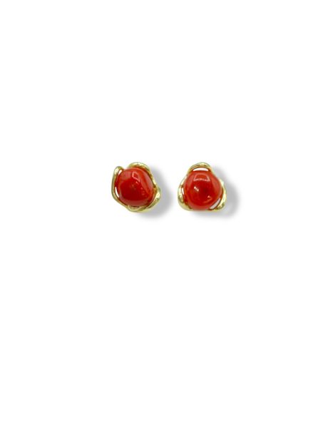Orecchini Sassi in Corallo Sciacca Argento 925
