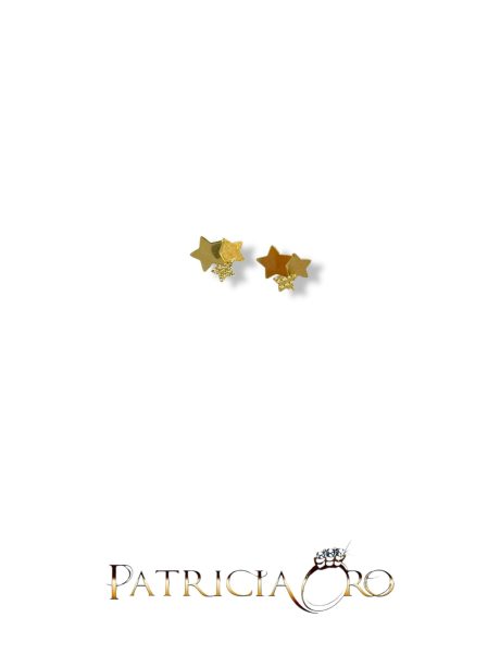Orecchini Stelle Oro Giallo 18kt a Vite