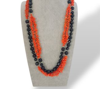 Collana Corallo e Onice di Patricia Oro Creations: un capolavoro di alta gioielleria made in Italy.