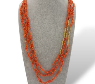 Splendida Collana Corallo Sciacca Ematite, un gioiello made in italy di Patricia Oro Creations, perfetto per un'idea regalo preziosa.