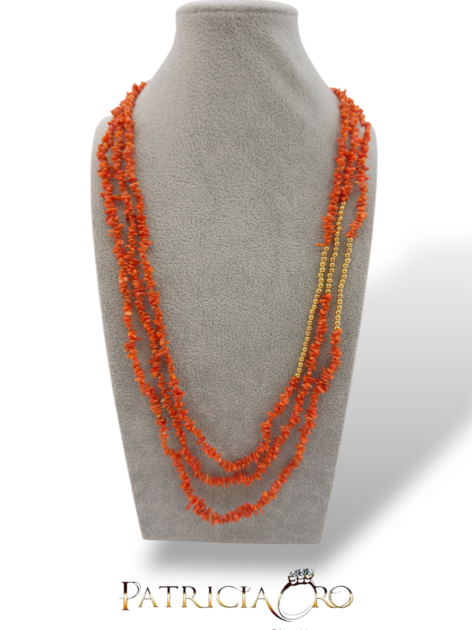 Splendida Collana Corallo Sciacca Ematite, un gioiello made in italy di Patricia Oro Creations, perfetto per un'idea regalo preziosa.