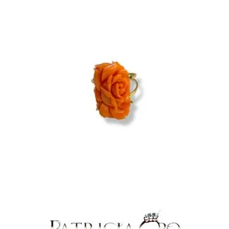 Carved Pink Coral Ring in 9kt Gold