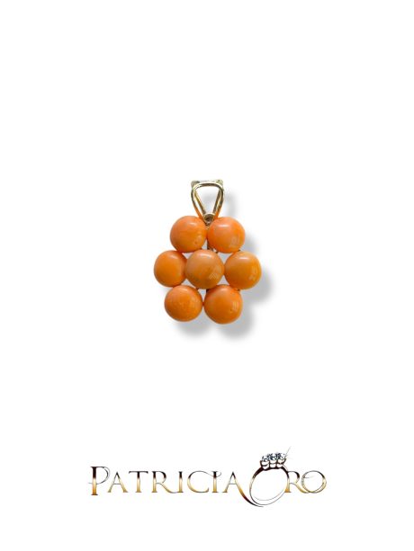 Ciondolo Lenticchie Corallo Sciacca in Oro 9kt