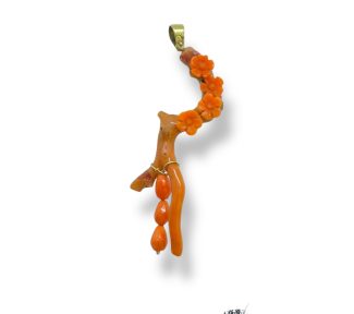 Splendido pendente Ramo Corallo Sciacca, un gioiello made in italy di Patricia Oro Creations, perfetto per un regalo prezioso.