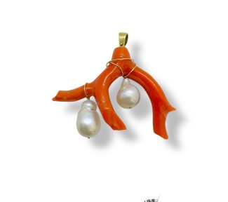 Ramo Corallo Sciacca e Perle, un gioiello made in italy di Patricia Oro Creations, un'esplosione di eleganza e artigianalità.