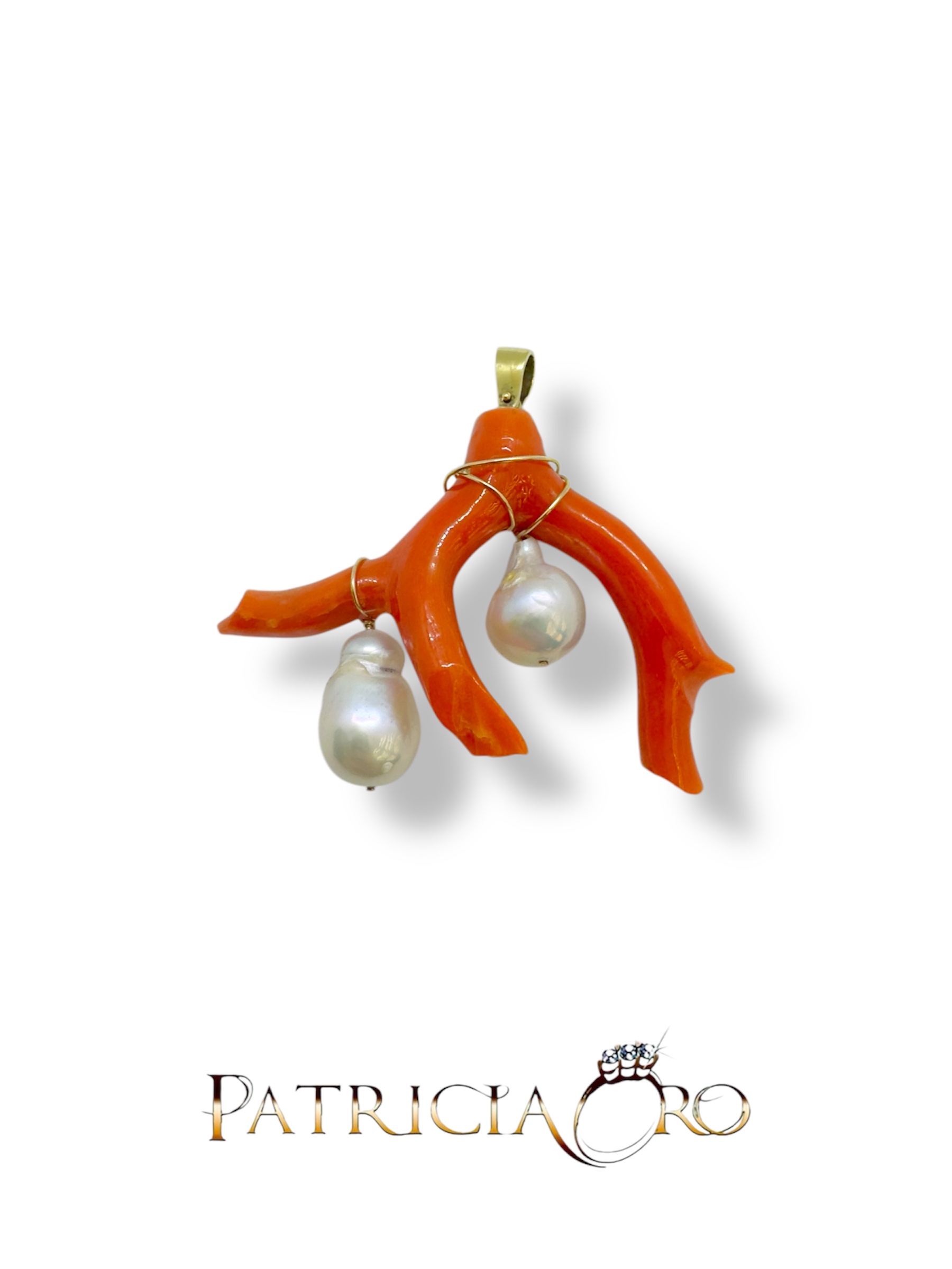 Ramo Corallo Sciacca e Perle, un gioiello made in italy di Patricia Oro Creations, un'esplosione di eleganza e artigianalità.