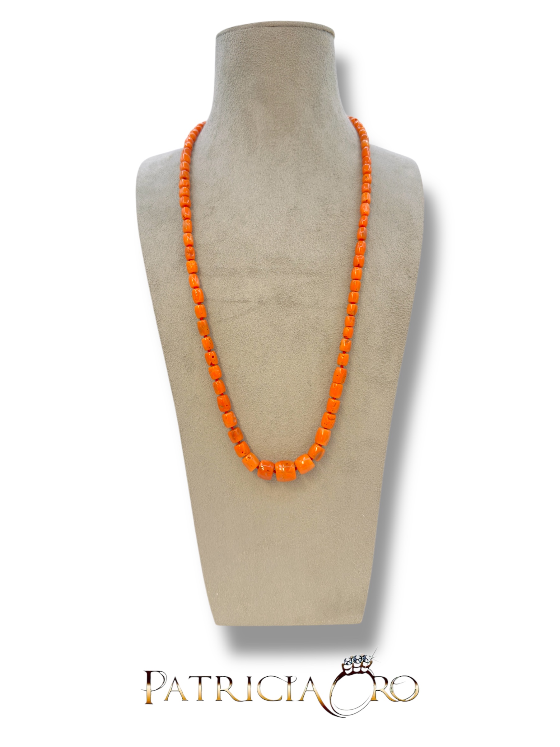 Collana barilotti in corallo Patricia Oro Creations: un gioiello made in italy di alta gioielleria, perfetto per un regalo prezioso.