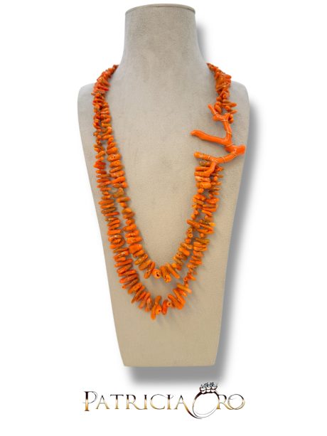 Collana Corallo Sciacca con Ramo Argento 925