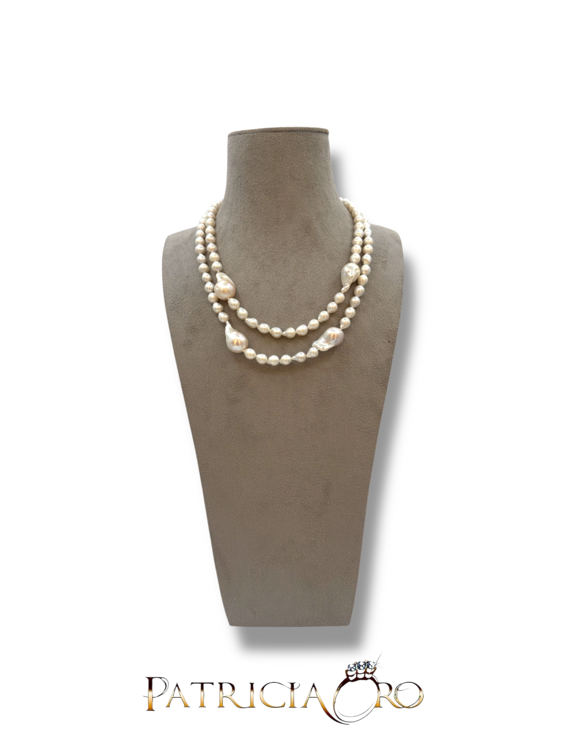 Splendida collana girocollo di perle barocche, un capolavoro di gioielli made in italy, perfetto per un'eleganza senza tempo.