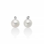 Splendidi orecchini Miluna in oro bianco 750 con perle e diamanti, un gioiello di lusso perfetto per un'occasione speciale.