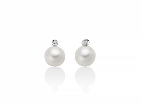 Orecchini Miluna con Perle d’Acqua Dolce e Diamanti Oro Bianco 750