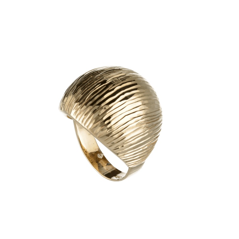 Anello bombato in oro giallo 750