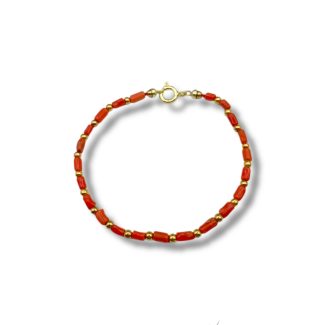 Bracelet with Natural Sciacca Coral Cannucce and Hematite