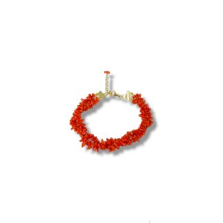 2-Strand Sciacca Coral Bracelet with 925 Sterling Silver Clasp