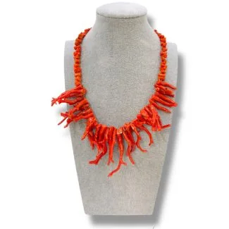 Mediterranean Coral Necklace 46 cm with Silver Clasp