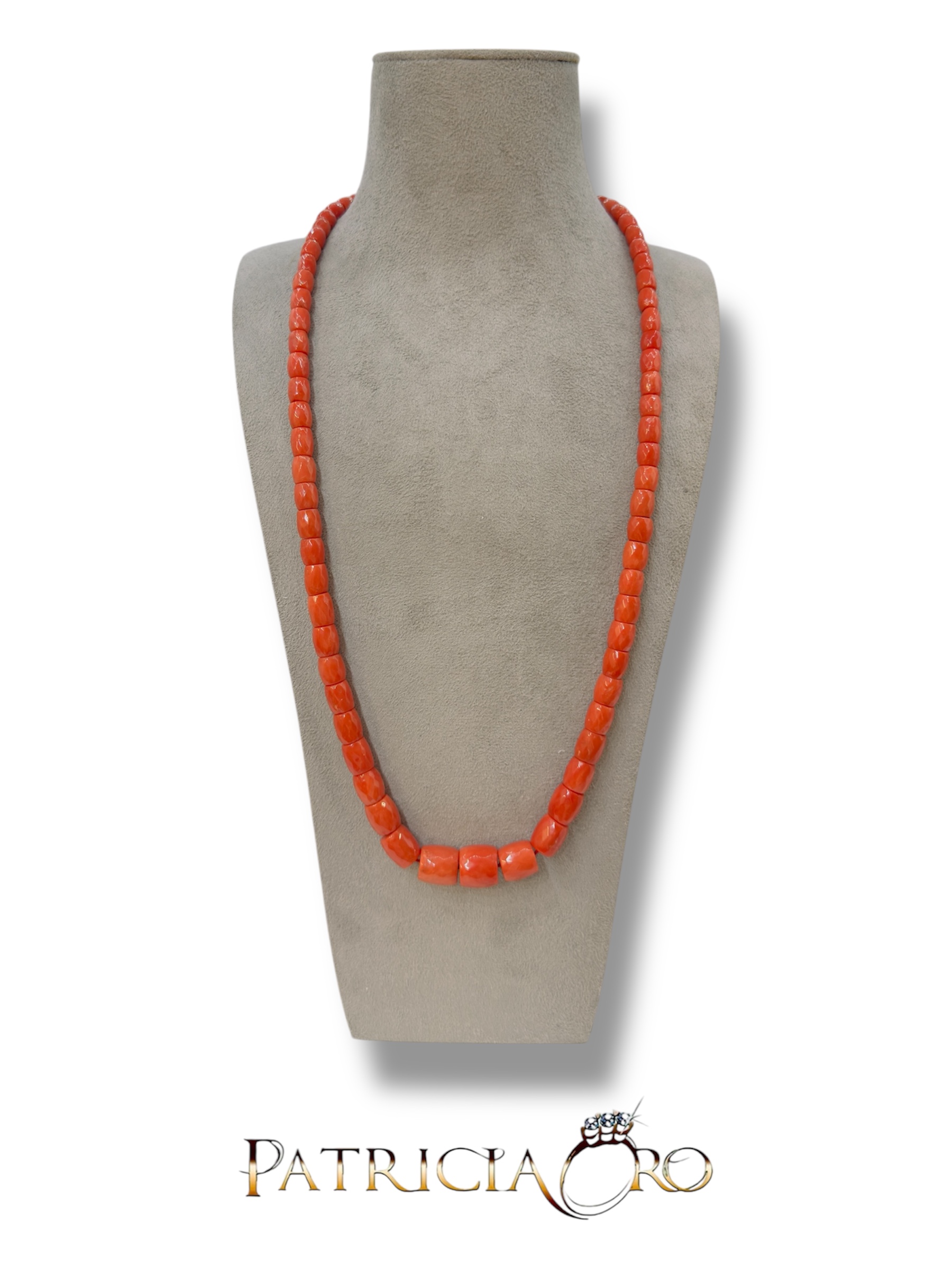 Filo barilotti sfaccettati Corallo Naturale Sciacca Filo barilotti sfaccettati Corallo Naturale Sciacca