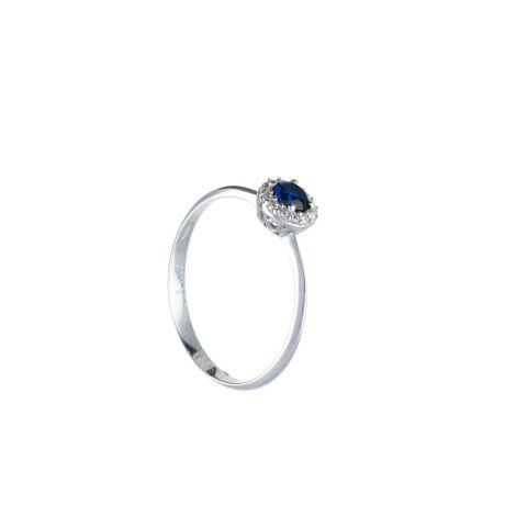 Anello in Oro 18k con Zircone Blu