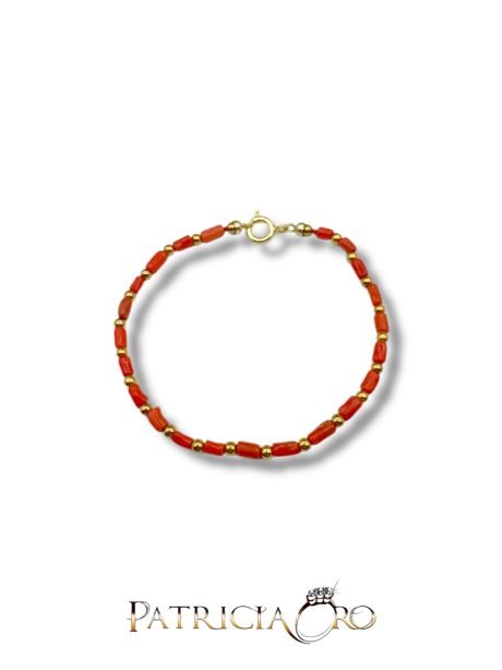 Bracciale con Corallo Naturale Sciacca Cannucce e Ematite