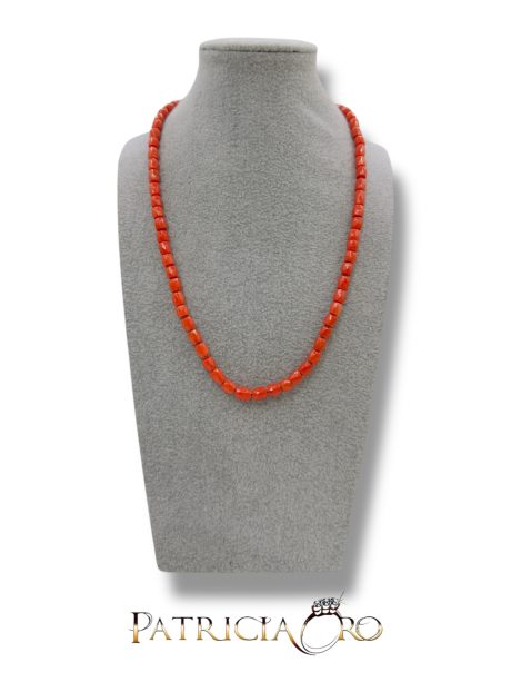 Collana barilotti sfaccettati Corallo vero