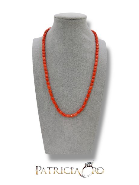 Collana Barilotti Sfaccettati Corallo Sciacca Oro 18k