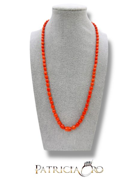 Collana Barilotti Sfaccettati Corallo Sciacca in Oro 18kt