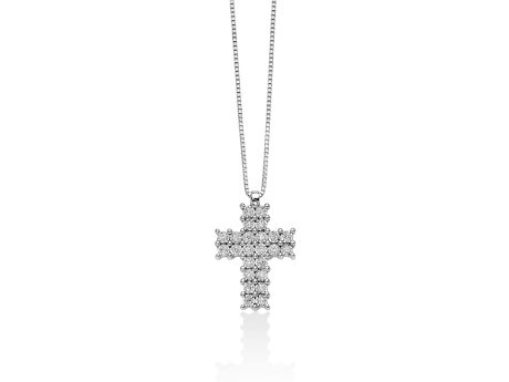 Collier Croce Miluna Oro Bianco 18kt e Diamanti