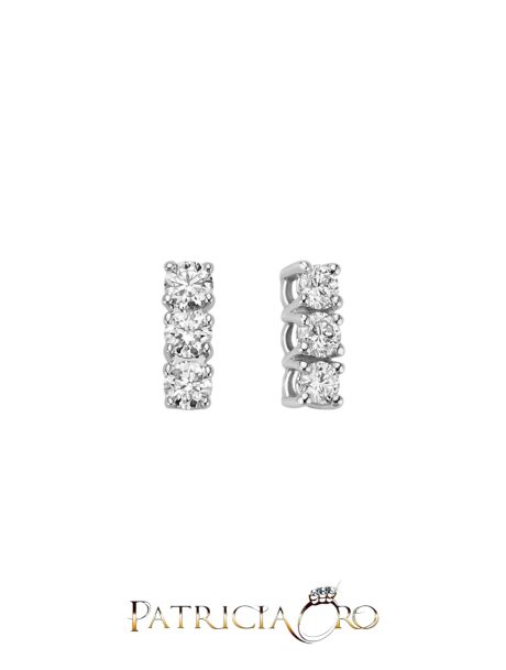 Orecchini Miluna Trilogy Diamanti in Oro Bianco 18kt