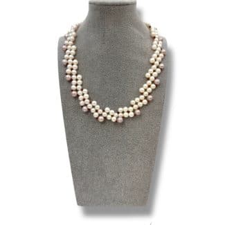 Necklace Patricia Oro Creations White and Violet Freshwater Pearls