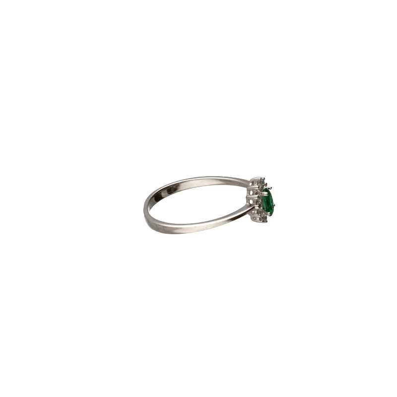 Anello in oro bianco con zirconi colorati, un gioiello di lusso perfetto per un'occasione speciale. (Vista 2)