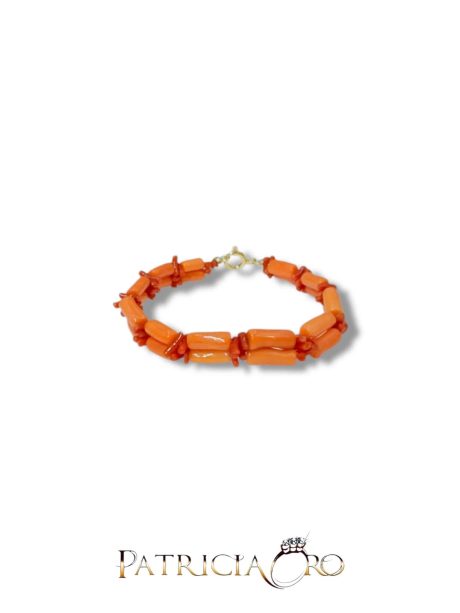 Bracciale Donna Corallo Naturale con Chiusura Argento 925