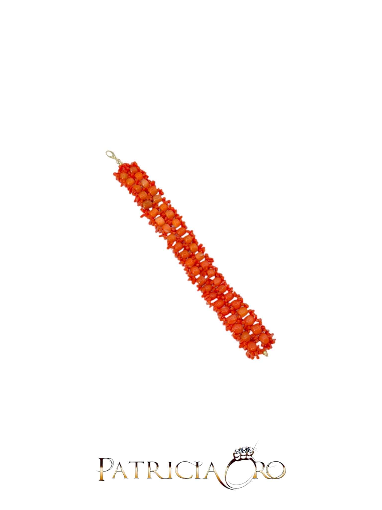 Splendido bracciale da donna Corallo Sciacca di Patricia Oro Creations, un gioiello made in italy di alta manifattura. (Vista 3)