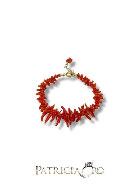 Bracciale Corallo Sciacca con Cupolini e Frange