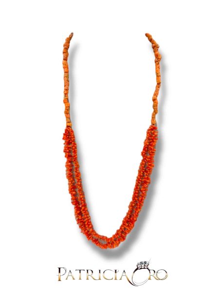 Collana donna con corallo naturale mediterraneo Patricia Oro