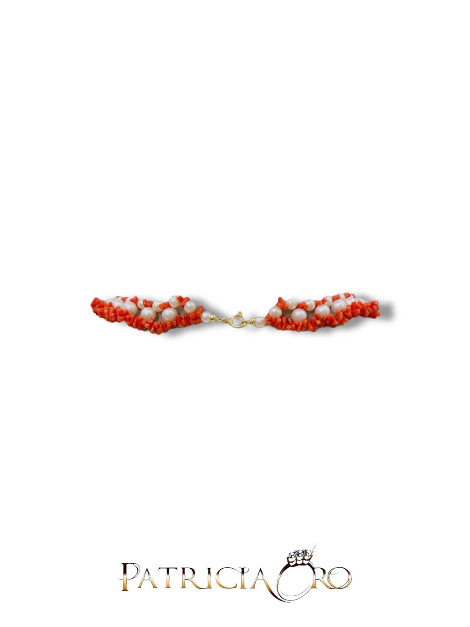Collana Donna con Corallo Naturale e Perle Preziose (Vista 3) | Gioielleria Patricia Oro Splendida collana da donna con corallo naturale e perle preziose, un gioiello di alta gioielleria. (Vista 3)