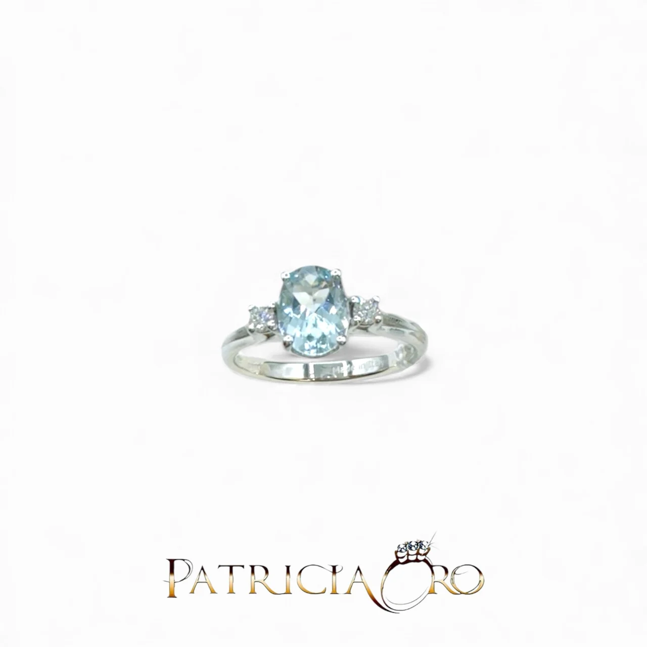 Splendido anello Davite&Delucchi con acquamarina e diamanti, un gioiello di lusso perfetto per un'idea regalo preziosa. (Vista 2)