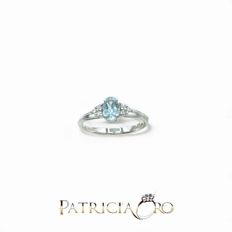 Anello Acqua Marina e Diamanti Oro Bianco 750 Davite&Delucchi