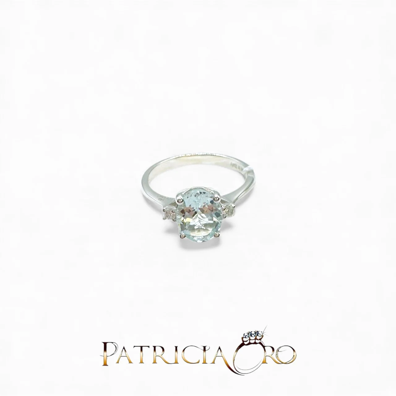 Splendido anello in oro 18k con acquamarina, un gioiello di lusso Davite&Delucchi, perfetto per un'idea regalo preziosa. (Vista 2)