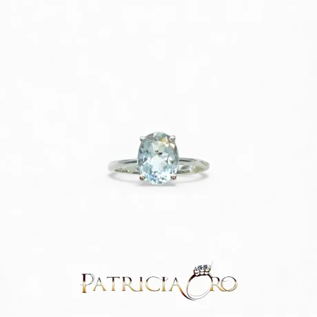 Anello Acqua Marina in Oro Bianco 18k Davite & Delucchi