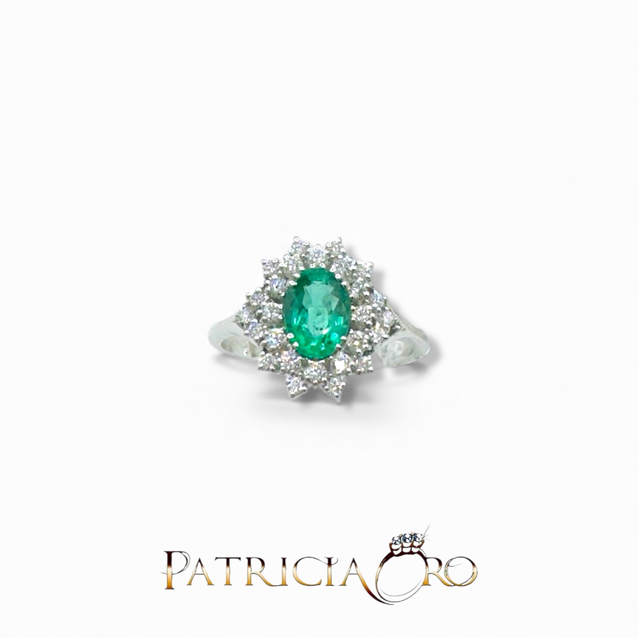 Anello da donna Davite&Delucchi con smeraldo e diamanti: un capolavoro di alta gioielleria per un regalo prezioso. (Vista 2)