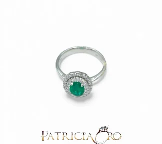 Anello da donna Davite&Delucchi con smeraldo e diamanti: un capolavoro di alta gioielleria per un'idea regalo preziosa. (Vista 2)
