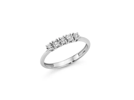 Anello Miluna Veretta con diamanti in oro bianco 18kt