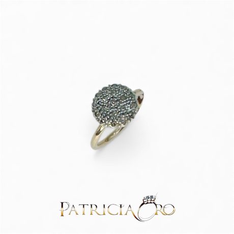 Anello Stile Antico in Oro 375 e Diamanti Taglio Rosetta