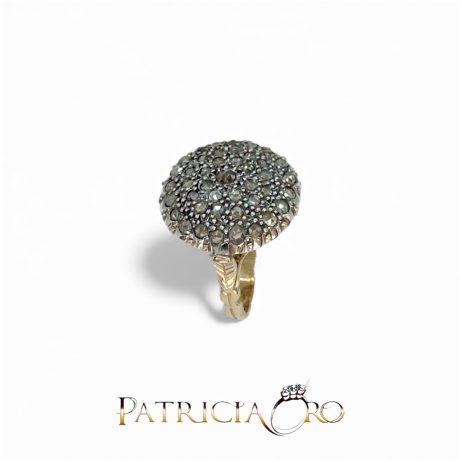 Anello Stile Antico in Oro 375 e Diamanti Rosetta 1.16ct