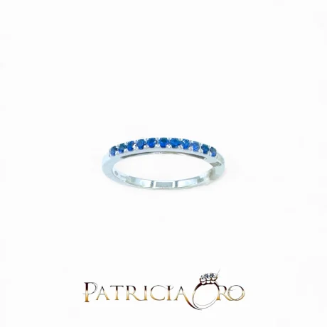 Anello Veretta Zaffiro Oro Bianco 750 Davite&Delucchi